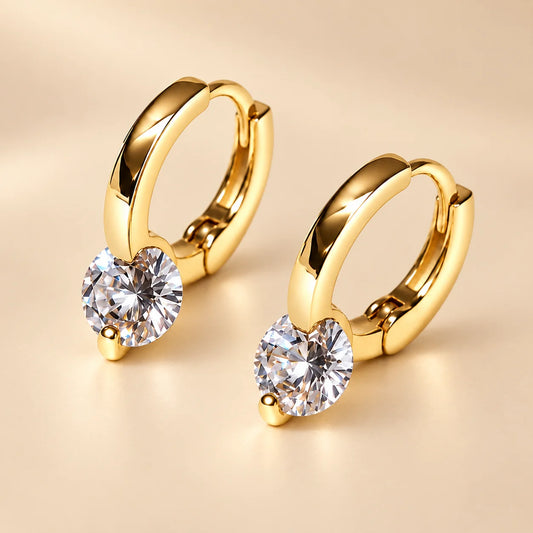 💎 Aretes Dorados de Cristal