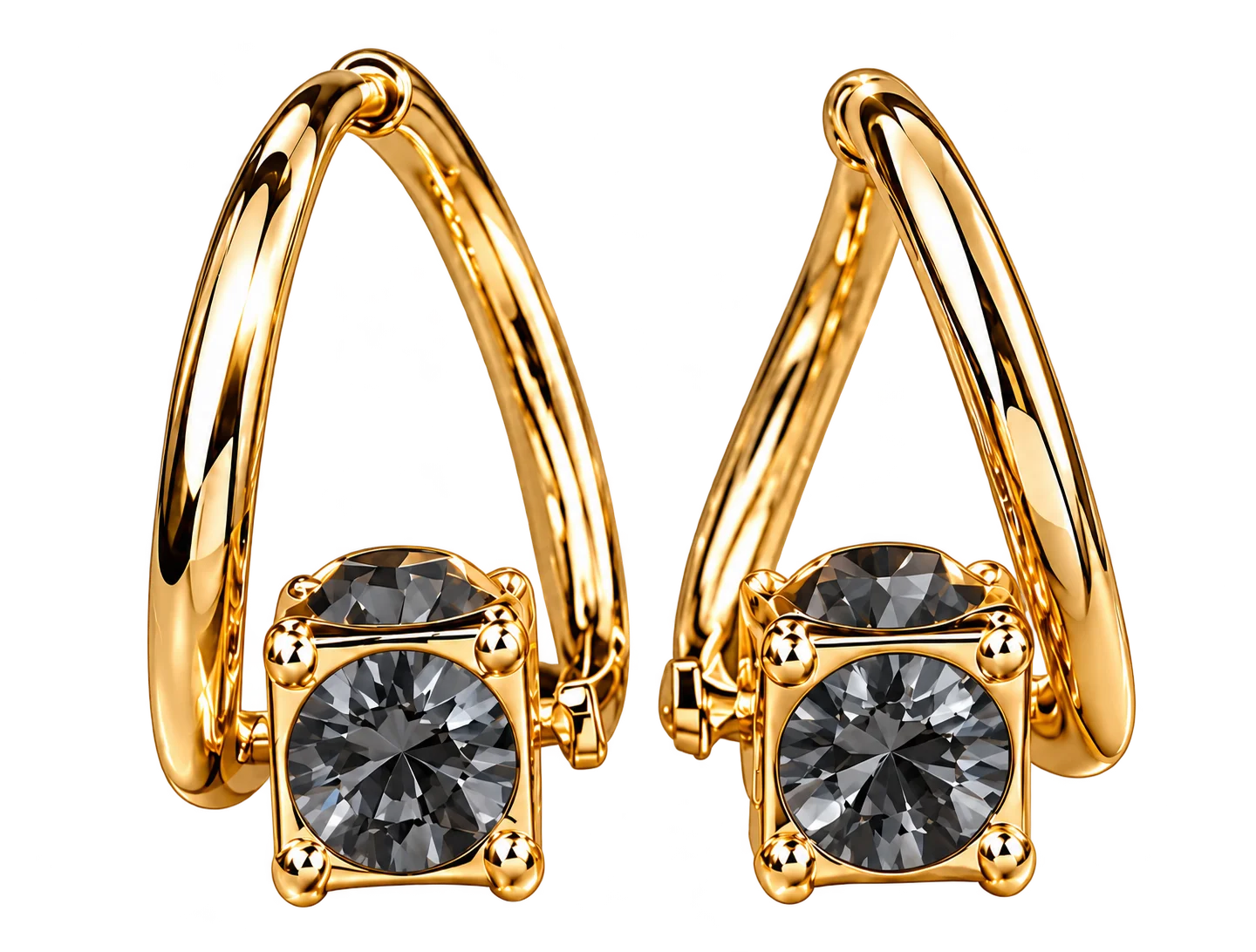 Par de Aretes de Germanio dorados